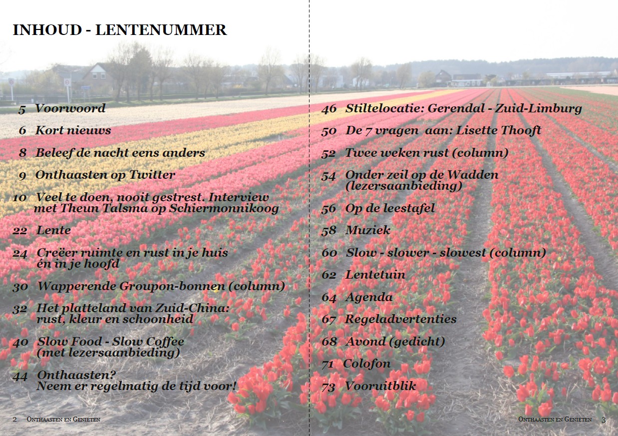 Onthaasten en Genieten Magazine (2012)